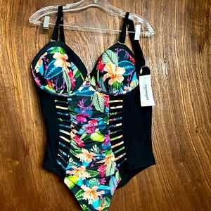 Tropical Print Swimsuits for All Tank - Size 18